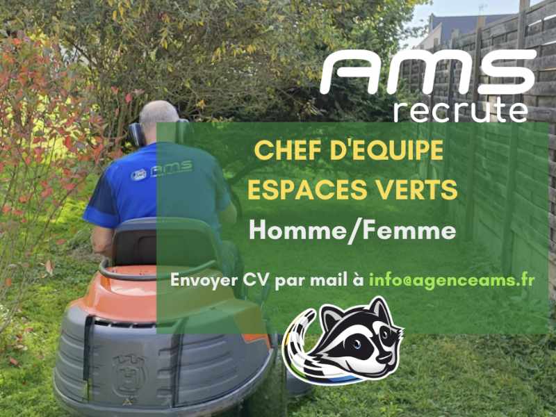 RECRUTEMENT CHEF D’EQUIPE ESPACES VERTS H/F